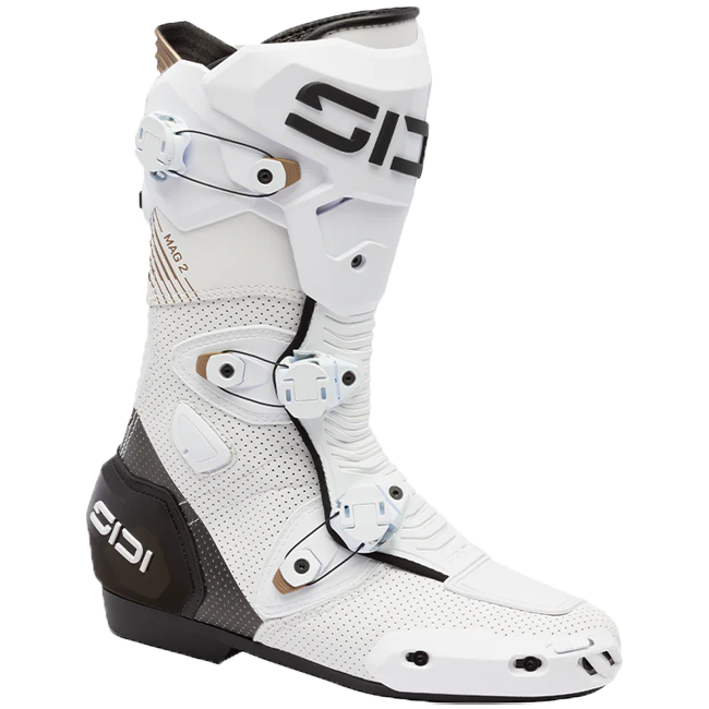 Sidi MAG 2 Air motorcycle boot in white and black colourway model 203