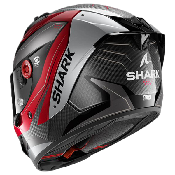 Shark Aeron RS Mekarium DRS full-face helmet in red and silver