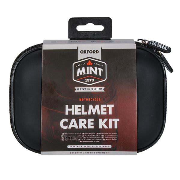 Oxford Mint Helmet Care Kit 4-piece set in rigid EVA carry case