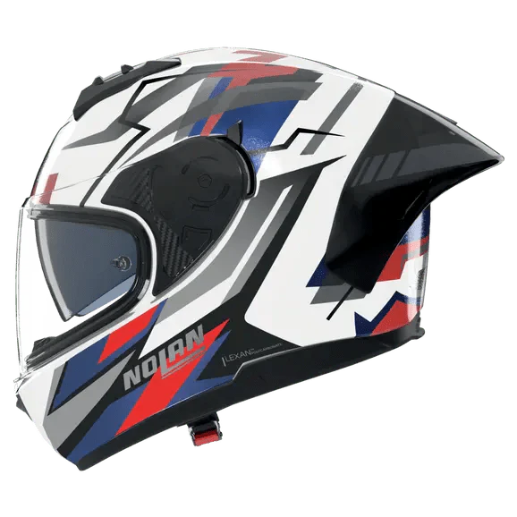 Nolan N60-6 Sport Corsa 355 full-face helmet in matte white, blue and red