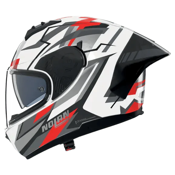 Nolan N60-6 Sport Corsa 356 full-face helmet in white, black and red metallic finish