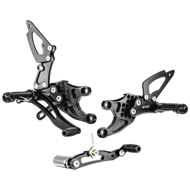 Bonamici Racing rearsets Honda CBR 1000 RR 2008-2016 black anodised H008 H009