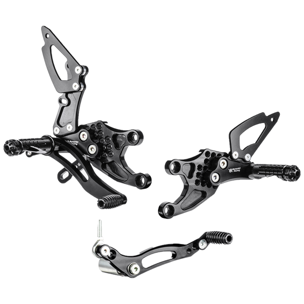 Bonamici Racing rearsets Honda CBR 1000 RR 2008-2016 black anodised H008 H009