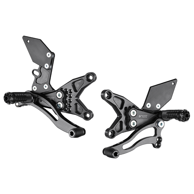 Bonamici Racing K012 black anodised rearset kit for Kawasaki ZX-10 R 2011–2015