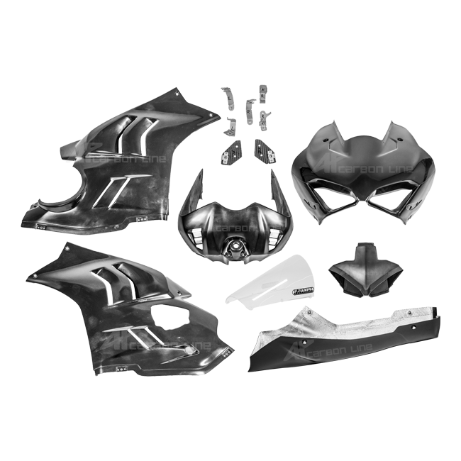AP Carbon Line Lavatex SBK complete fairing kit for Ducati Panigale V4/S/R 2022–2024, natural unpainted finish