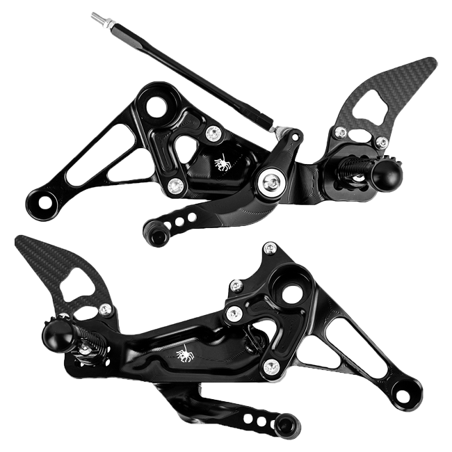 Spider Racing CNC aluminium rearset kit for Aprilia RS 660, part 10.A232