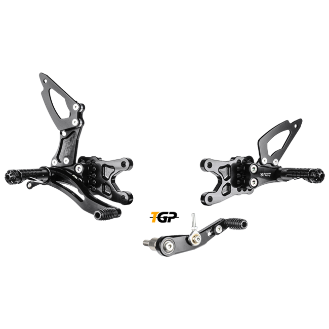 Bonamici Racing S007 black anodised rearsets for Suzuki GSX-R 1000 2009-2016