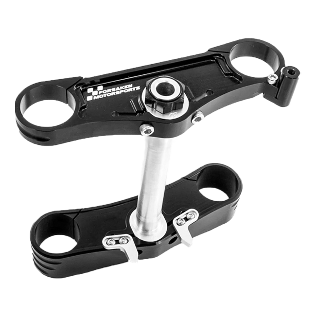 Forsaken Motorsport black anodised triple clamp for Kawasaki ZX-10 R/RR 2021-2026