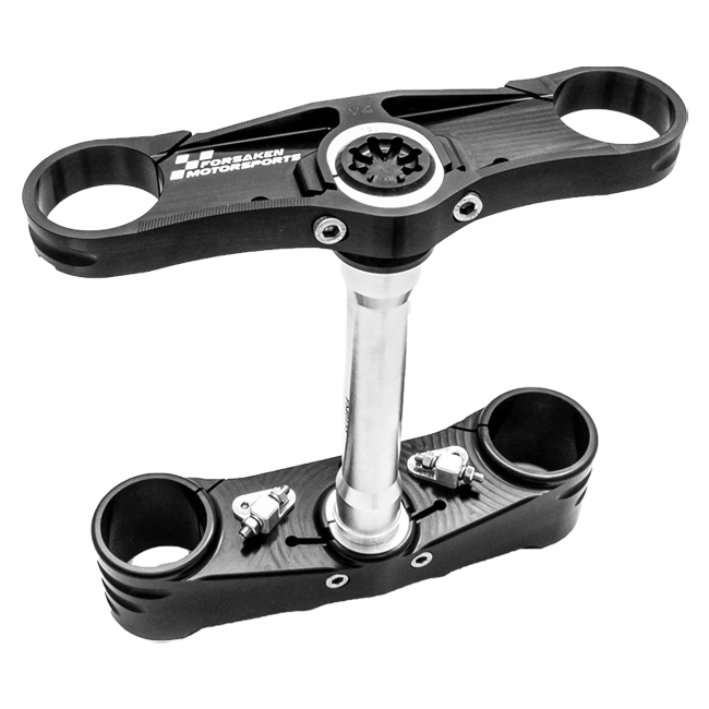 Forsaken Motorsport black anodised triple clamp for Ducati Panigale V2 955