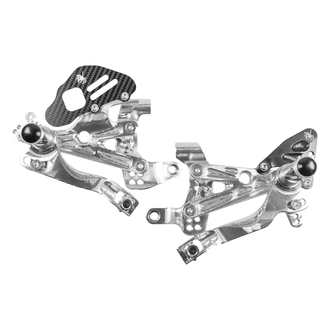 Spider Racing EVO rearsets for Ducati Panigale V4/S/R 2018–2024, CNC-machined aluminium
