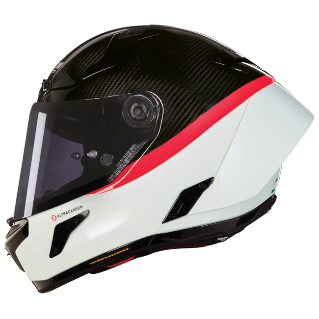 Nolan X-804 RS Ultra Carbon full-face helmet in gloss White/Red D.O.C 346
