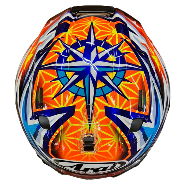 Arai RX-7V Evo helmet Yuki Okamoto 2025 Replica Compass livery