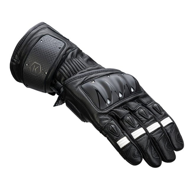 Knox Oulton MK2 men's sport leather motorcycle gloves in Black/White