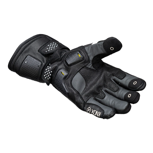 Knox Oulton MK2 men's sport leather motorcycle gloves in Black/White