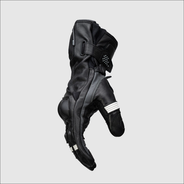 Knox Oulton MK2 men's sport leather motorcycle gloves in Black/White