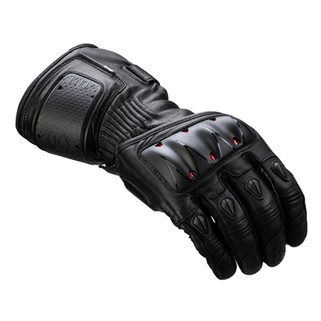 Knox Oulton MK2 sport leather motorcycle gloves men's black and red