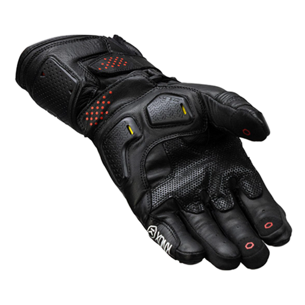 Knox Oulton MK2 sport leather motorcycle gloves men's black and red