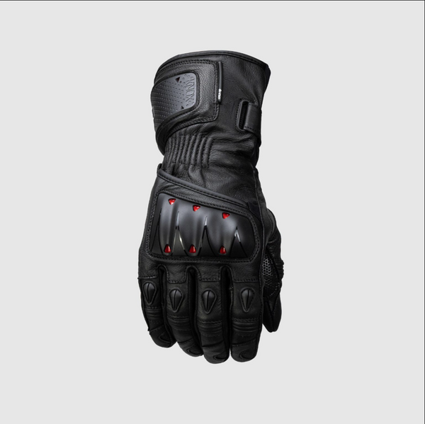 Knox Oulton MK2 sport leather motorcycle gloves men's black and red