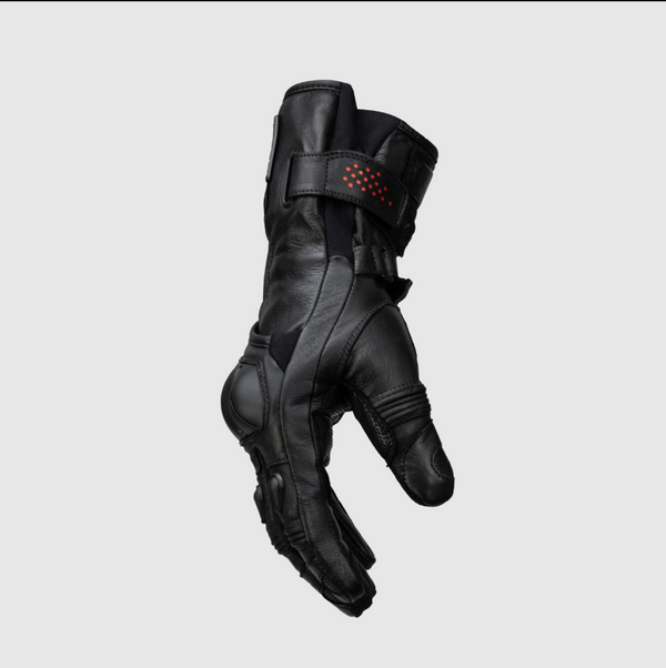 Knox Oulton MK2 sport leather motorcycle gloves men's black and red