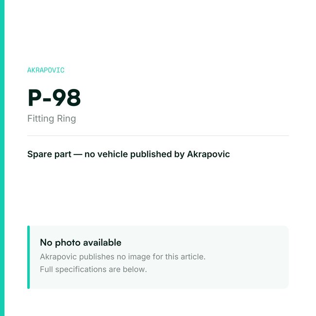 Akrapovic Fitting Ring P-98 — placeholder, no manufacturer photo available