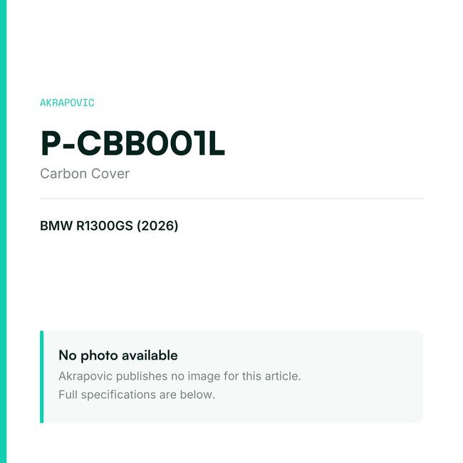 Akrapovic Carbon Cover P-CBB001L — placeholder, no manufacturer photo available
