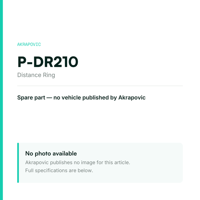 Akrapovic Distance Ring P-DR210 — placeholder, no manufacturer photo available