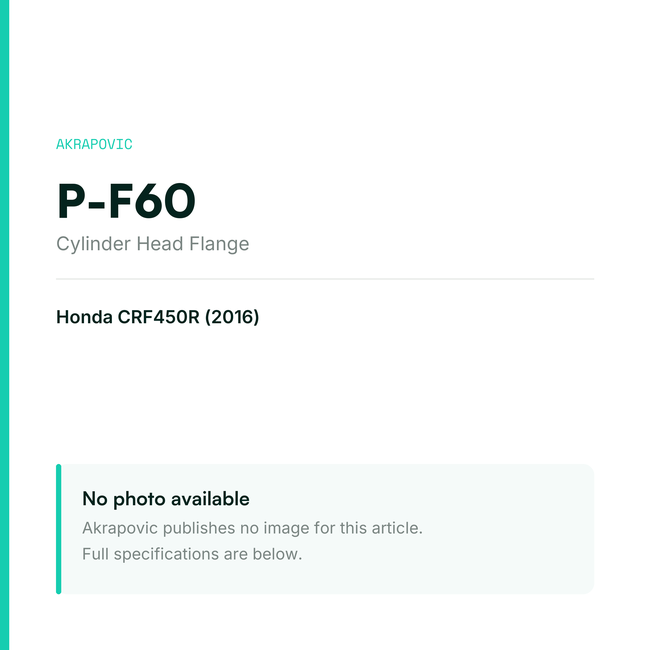 Akrapovic Cylinder Head Flange P-F60 — placeholder, no manufacturer photo available