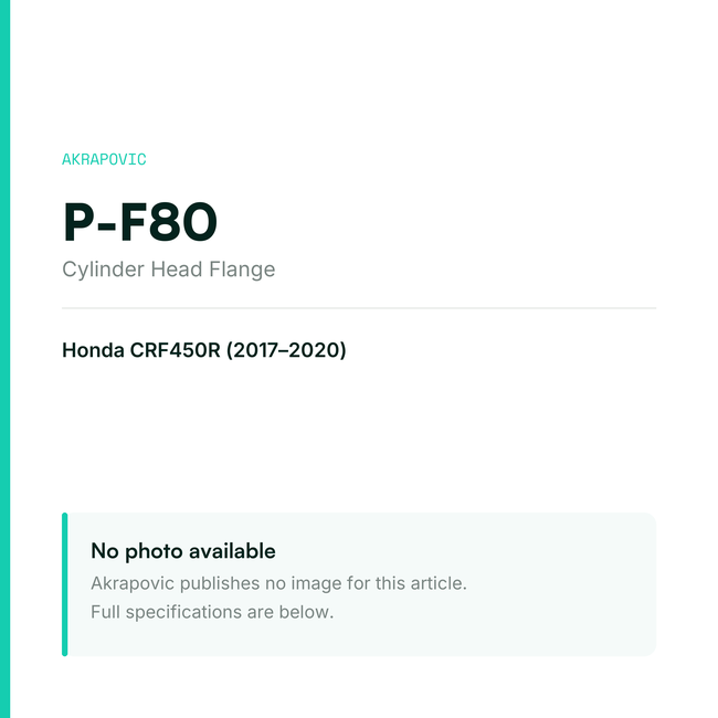 Akrapovic Cylinder Head Flange P-F80 — placeholder, no manufacturer photo available