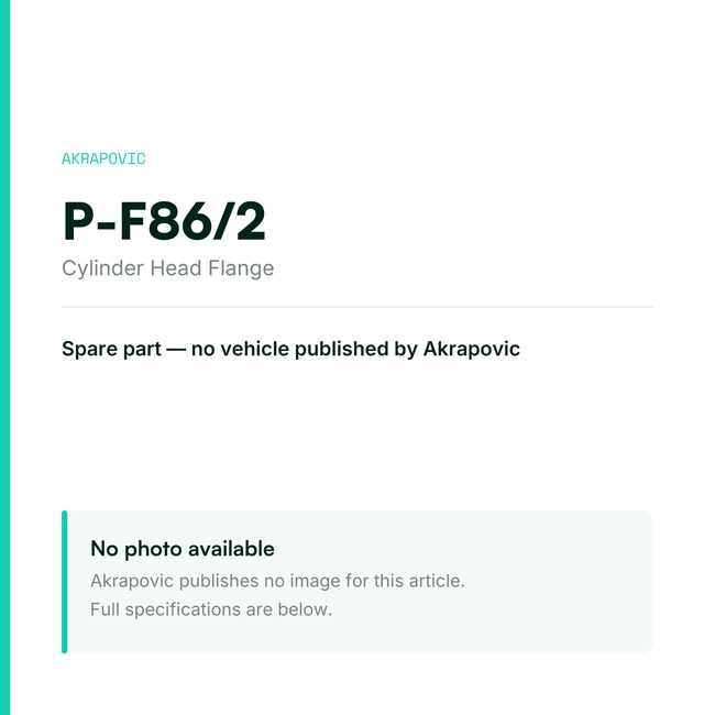 Akrapovic Cylinder Head Flange P-F86/2 — placeholder, no manufacturer photo available