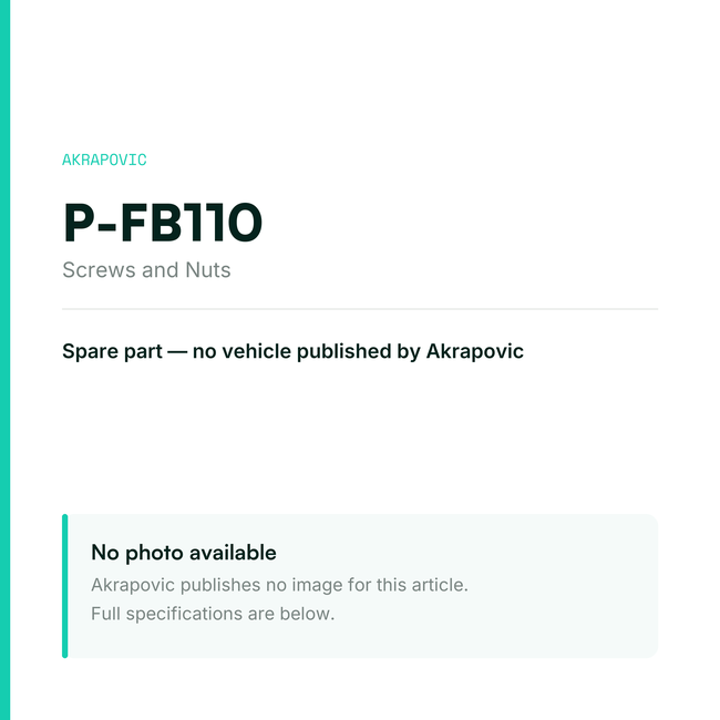 Akrapovic Screws and Nuts P-FB110 — placeholder, no manufacturer photo available