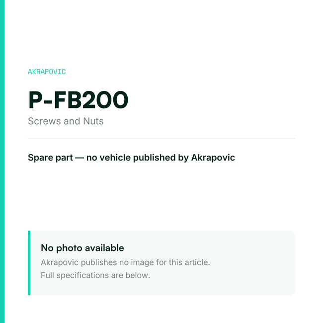 Akrapovic Screws and Nuts P-FB200 — placeholder, no manufacturer photo available