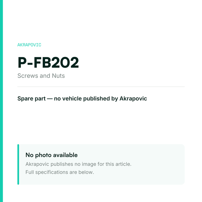 Akrapovic Screws and Nuts P-FB202 — placeholder, no manufacturer photo available