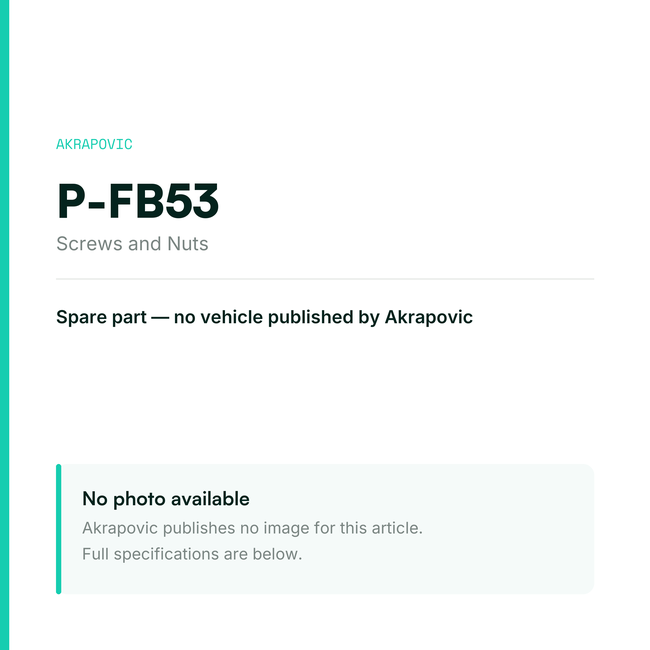 Akrapovic Screws and Nuts P-FB53 — placeholder, no manufacturer photo available