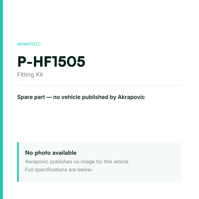Akrapovic Fitting Kit P-HF1505 — placeholder, no manufacturer photo available