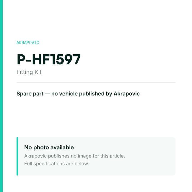 Akrapovic Fitting Kit P-HF1597 — placeholder, no manufacturer photo available