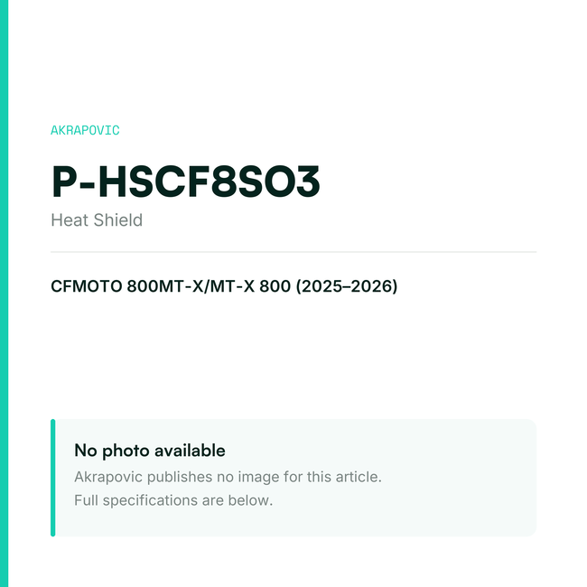 Akrapovic Heat Shield P-HSCF8SO3 — placeholder, no manufacturer photo available
