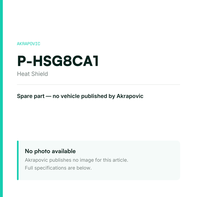 Akrapovic Heat Shield P-HSG8CA1 — placeholder, no manufacturer photo available