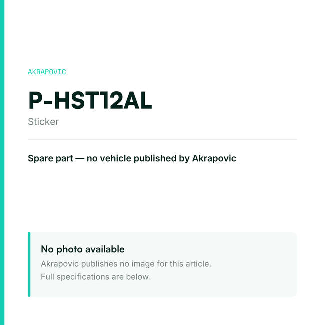 Akrapovic Sticker P-HST12AL — placeholder, no manufacturer photo available