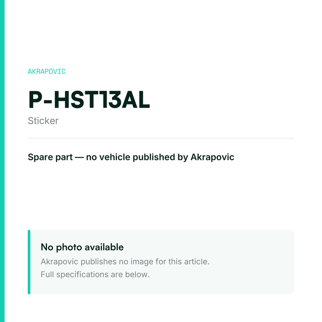 Akrapovic Sticker P-HST13AL — placeholder, no manufacturer photo available