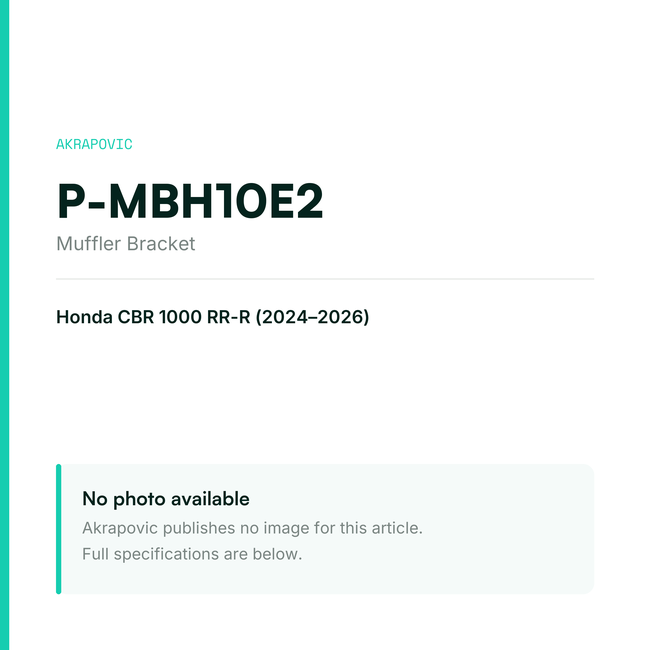 Akrapovic Muffler Bracket P-MBH10E2 — placeholder, no manufacturer photo available
