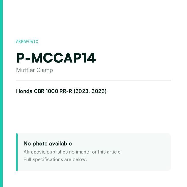 Akrapovic Muffler Clamp P-MCCAP14 — placeholder, no manufacturer photo available
