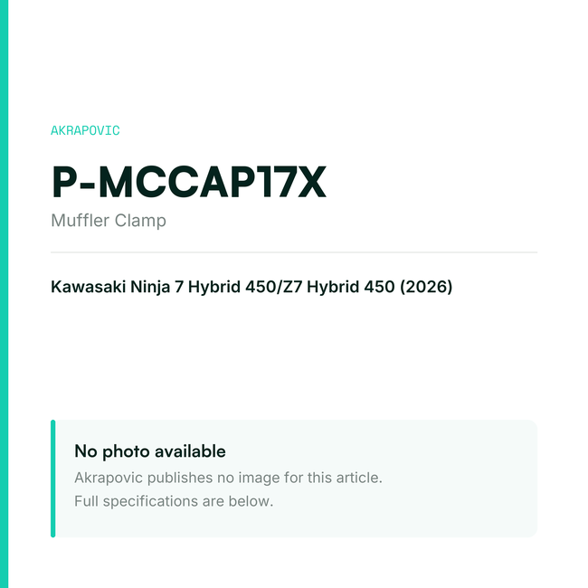 Akrapovic Muffler Clamp P-MCCAP17X — placeholder, no manufacturer photo available