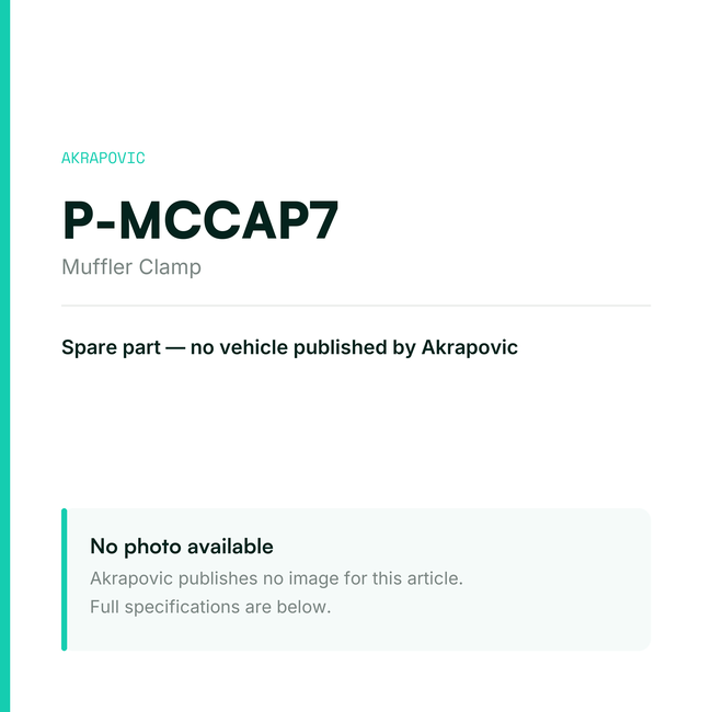 Akrapovic Muffler Clamp P-MCCAP7 — placeholder, no manufacturer photo available