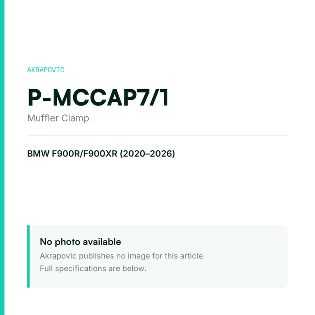 Akrapovic Muffler Clamp P-MCCAP7/1 — placeholder, no manufacturer photo available