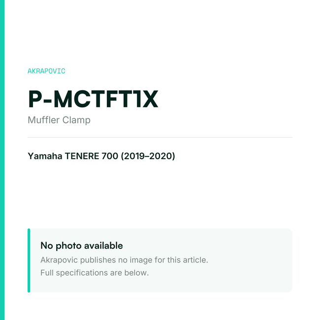 Akrapovic Muffler Clamp P-MCTFT1X — placeholder, no manufacturer photo available