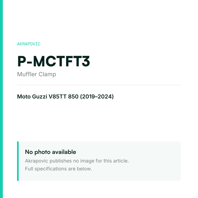Akrapovic Muffler Clamp P-MCTFT3 — placeholder, no manufacturer photo available