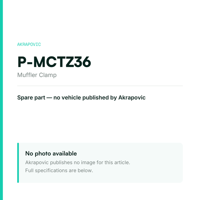 Akrapovic Muffler Clamp P-MCTZ36 — placeholder, no manufacturer photo available