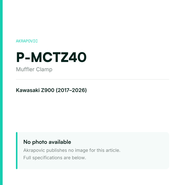 Akrapovic Muffler Clamp P-MCTZ40 — placeholder, no manufacturer photo available