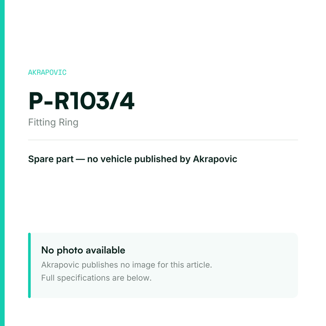 Akrapovic Fitting Ring P-R103/4 — placeholder, no manufacturer photo available