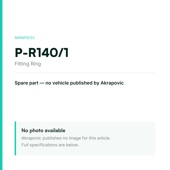 Akrapovic Fitting Ring P-R140/1 — placeholder, no manufacturer photo available